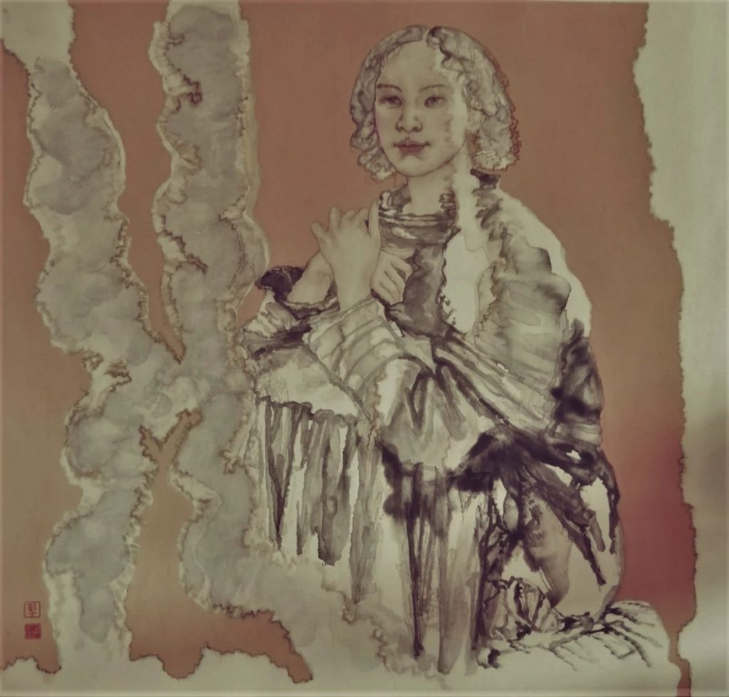 《眸·彝族之一》 68x68cm