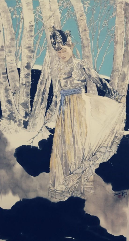《静·蒙古族之二》 180x96cm