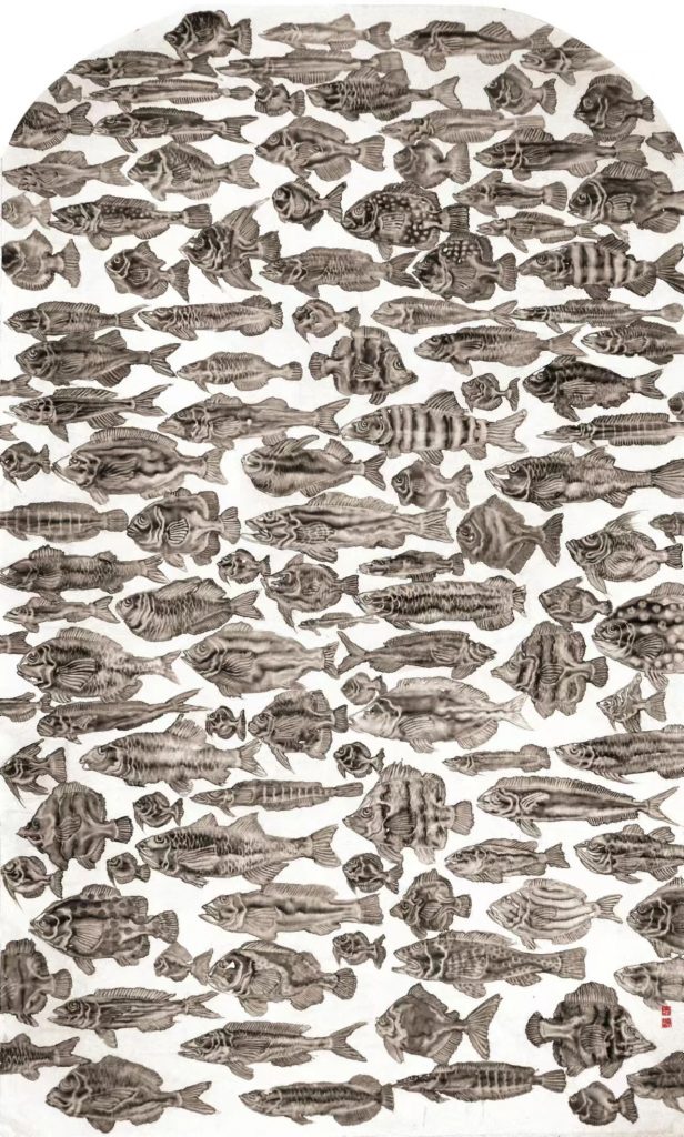 自由世界 ║ 100cm×220cm ║ 纸本设色 ║ 2009年